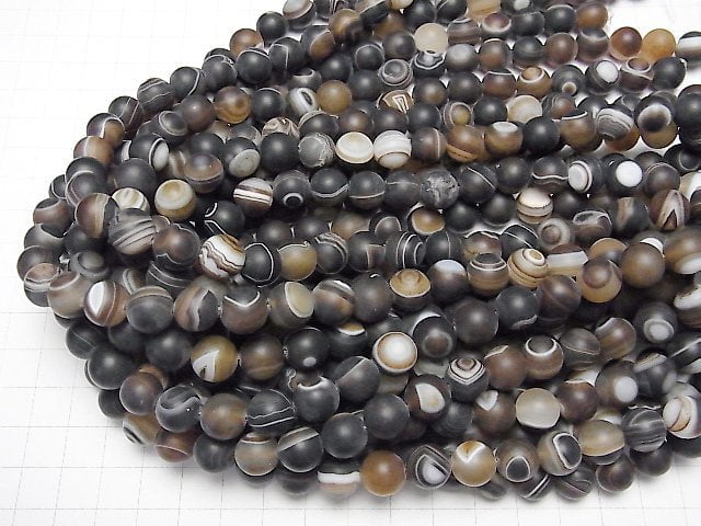 [Video] Frost Brown Sardonyx (Brown Eye Agate) AA++ Round 10mm 1strand beads (aprx.15inch / 37cm)