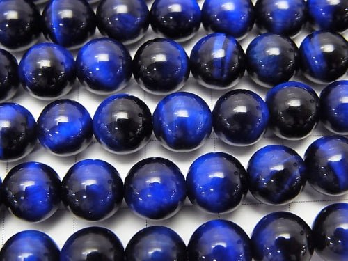 Blue color Tiger's Eye AAA Round 8mm half or 1strand beads (aprx.15inch/38cm)