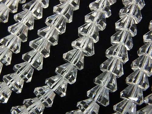 Crystal AAA Faceted Pyramid 7 x 4 x 4 mm half or 1 strand (aprx.15 inch / 38 cm)