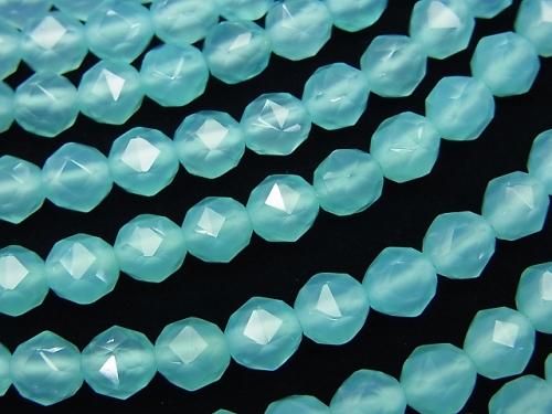 Sea Blue Chalcedony AAA Star Faceted Round 6 mm 1/4 or 1strand (aprx.15 inch / 38 cm)