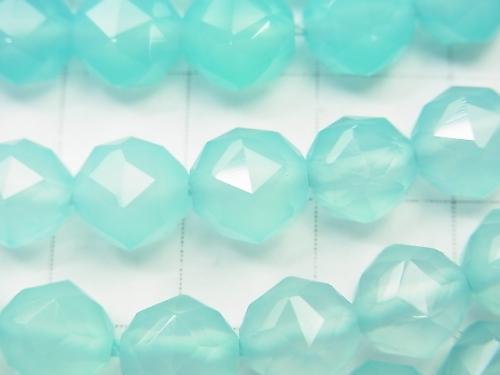 Sea Blue Chalcedony AAA Star Faceted Round 8mm 1/4 or 1strand (aprx.15inch / 38cm)