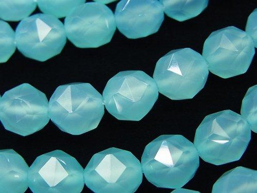 Sea Blue Chalcedony AAA Star Faceted Round 10 mm 1/4 or 1strand (aprx.15 inch / 38 cm)