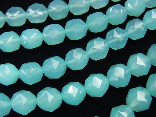 Sea Blue Chalcedony AAA Star Faceted Round 12 mm 1/4 or 1strand (aprx.15 inch / 38 cm)