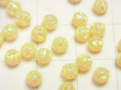 Kyoto Opal Round 4 mm [Yellow] Half Drilled Hole 2 pcs $6.79!