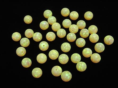 Kyoto Opal Round 8 mm [Yellow] Half Drilled Hole 1 pc $7.79!