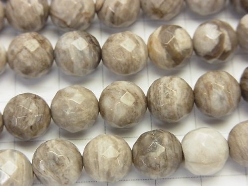 [Video]Silver Leaf Jasper 64Faceted Round 10mm half or 1strand beads (aprx.15inch/37cm)
