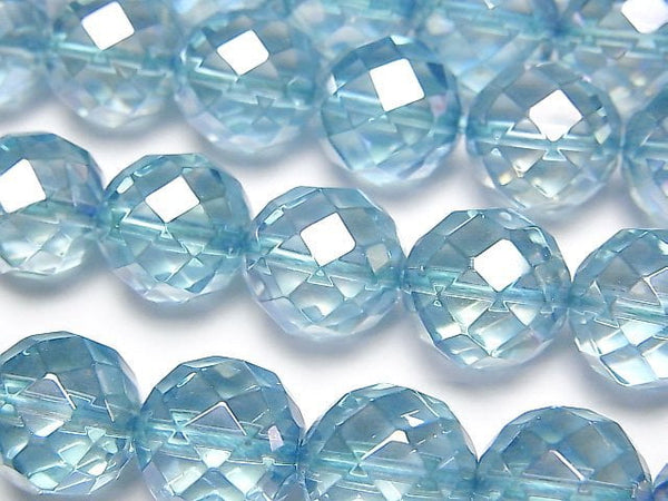 [Video] Aqua Aura Crystal Quartz 64Faceted Round 12mm 1/4 or 1strand beads (aprx.15inch / 38cm)