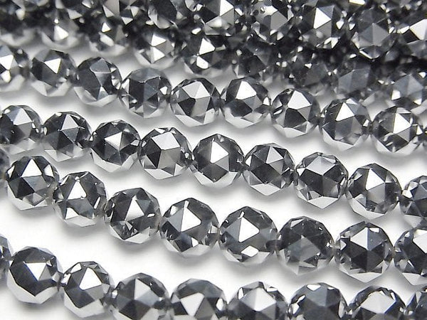 [Video] High Quality! Terahertz Triangle Faceted Round 6mm 1strand beads (aprx.15inch/37cm)