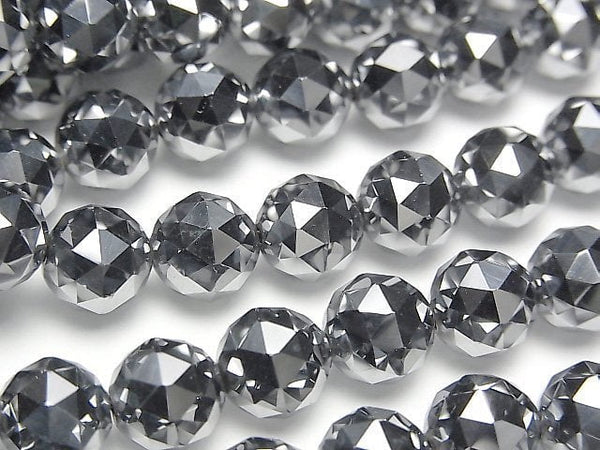 [Video]High Quality! Terahertz Triangle Faceted Round 8mm 1strand beads (aprx.15inch/38cm)