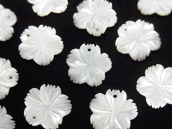 [Video] Mother of Pearl MOP AAA White Flower [10mm] [12mm] [14mm] 3pcs