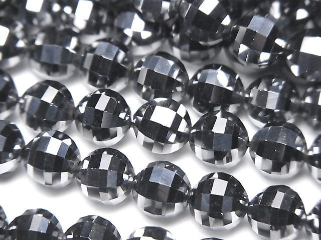 [Video]High Quality! Terahertz Mirror Faceted Round 8mm 1strand beads (aprx.15inch/37cm)