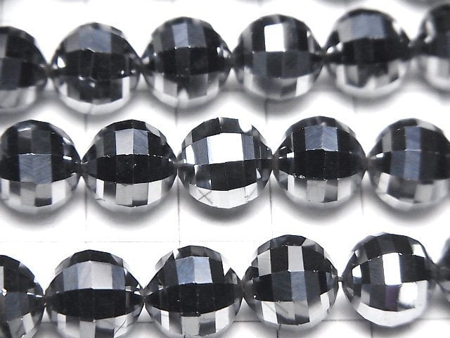 [Video]High Quality! Terahertz Mirror Faceted Round 10mm half or 1strand beads (aprx.15inch/37cm)