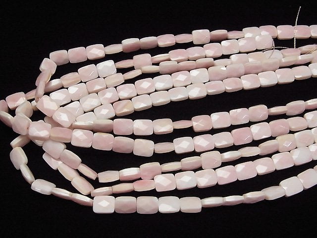 [Video] Queen Conch Shell AAA Faceted Rectangle 10x8x4mm 1/4 or 1strand beads (aprx.15inch/38cm)