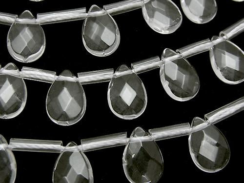 Crystal AAA - Faceted Pear Shape 12 x 8 x 4 mm half or 1 strand (aprx. 15 inch / 36 cm)