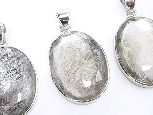 Meteorite Faceted Pendant 32x24x7mm Silver925
