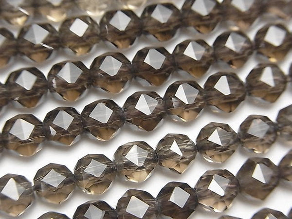 High Quality! Smoky Quartz AAA Star Faceted Round 6mm 1/4 or 1strand beads (aprx.15inch/38cm)