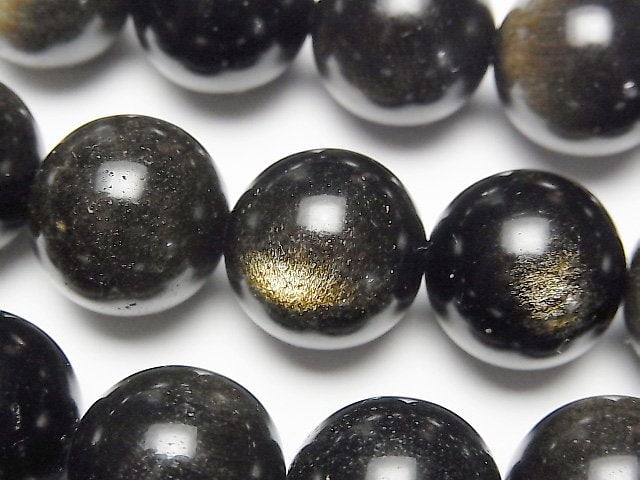 [Video]Golden Obsidian AAA Round 16mm half or 1strand beads (aprx.15inch/36cm)