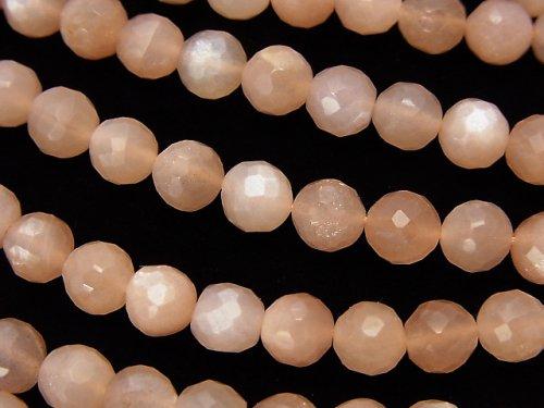 Orange Moon Stone AAA Faceted Round 6 mm half or 1 strand (aprx. 13 inch / 32 cm)