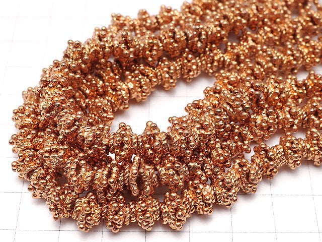 Copper Bead cap 8x8x4mm 1/4 or 1strand beads (aprx.7inch/18cm)