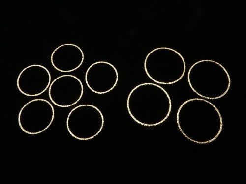 14KGF Component Ring (Round)10,14,20,25mm Hammer pattern 2pcs