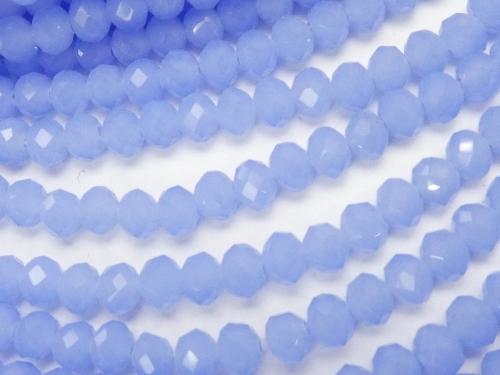 1strand $1.79! Glass Beads  Faceted Button Roundel 4x4x3mm Blue 1strand (aprx.19inch / 47cm)