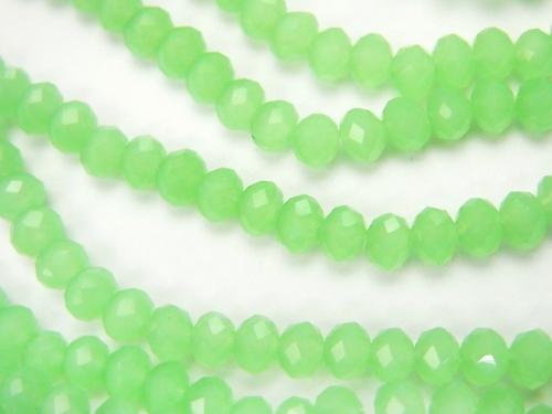1strand $1.79! Glass Beads  Faceted Button Roundel 4 x 4 x 3 mm Pastel Green 1strand (aprx.18 inch / 44 cm)