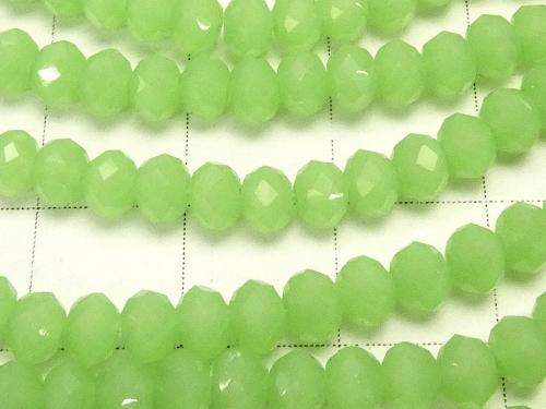 1strand $1.79! Glass Beads  Faceted Button Roundel 4 x 4 x 3 mm pastel green NO.2 1 strand (aprx.18 inch / 45 cm)