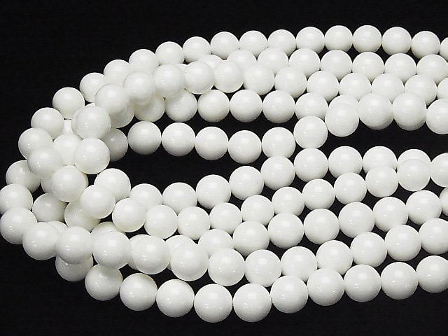White Shell Round 12mm 1strand beads (aprx.15inch / 36cm)