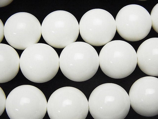 White Shell Round 14mm half or 1strand beads (aprx.15inch / 38cm)