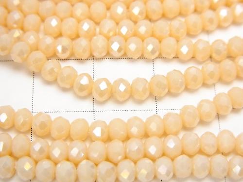 1strand $1.79! Glass Beads  Faceted Button Roundel 3 x 3 x 2 mm Orange Beige AB 1 strand (aprx.15 inch / 38 cm)
