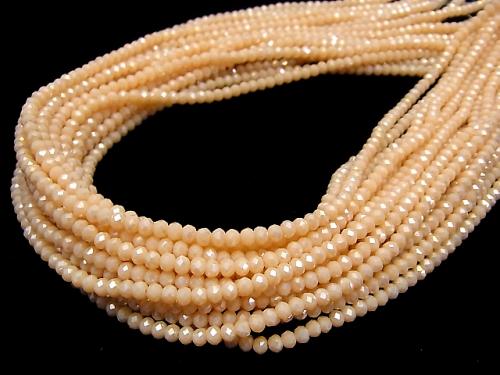 1strand $1.79! Glass Beads  Faceted Button Roundel 3 x 3 x 2 mm Orange Beige AB 1 strand (aprx.15 inch / 38 cm)