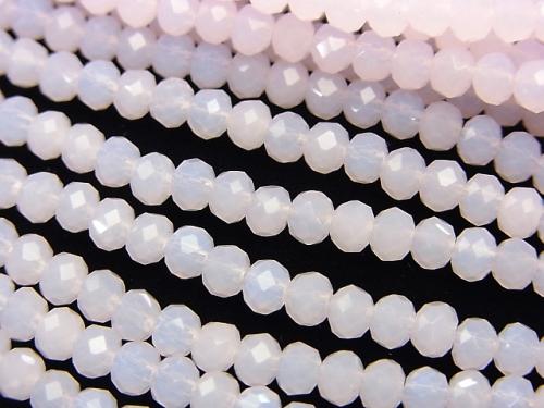 1strand $2.19! Glass Beads  Faceted Button Roundel 4 x 4 x 3 mm Baby Pink 1 strand (aprx.17 inch / 42 cm)