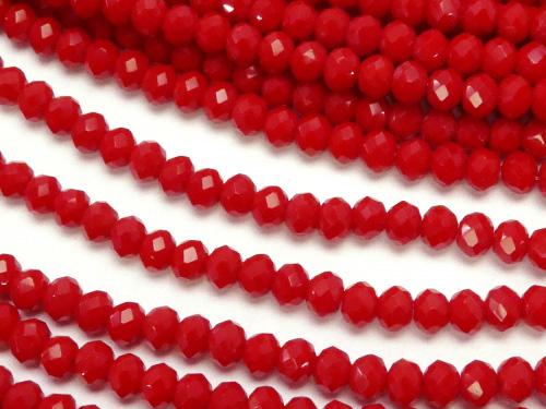 1strand $1.79! Glass Beads  Faceted Button Roundel 3x3x2mm Red 1strand (aprx.15inch / 36cm)
