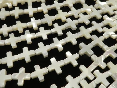 1strand $6.79! Mother of Pearl MOP Cross 12x12x3mm White 1strand (aprx.15inch / 37cm)