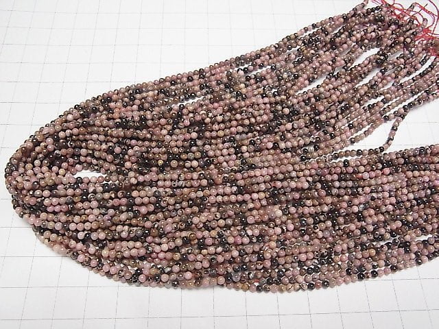 Dendric Rhodonite Round 2mm 1strand beads (aprx.15inch/38cm)