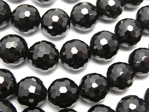 [Video] High Quality! Black Spinel AAA 128Faceted Round 10mm half or 1strand beads (aprx.15inch / 37cm)