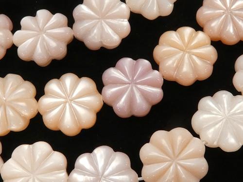 High Quality Pink Shell AAA Flower (Both Side Finish) 12 x 12 x 4 mm 1/4 or 1strand (aprx.15 inch / 36 cm)