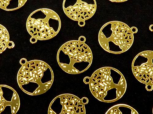 Metal Parts Holy Charm [Tree of Life] 10mm Gold Color 2pcs $1.19!