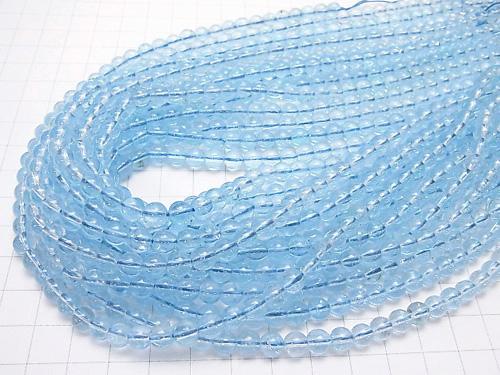 Sky blue Topaz AAA - Round 6 mm 1/4 or 1strand (aprx.15 inch / 38 cm)