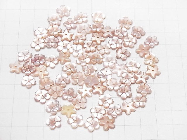 [Video] High quality pink Shell AAA flower [6mm][8mm][10mm][12mm][14mm] Center hole 4pcs