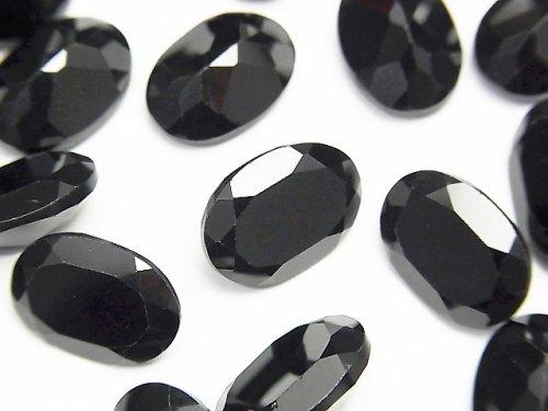 [Video]High Quality Black Spinel AAA Undrilled Oval Faceted 14x10mm 1pc