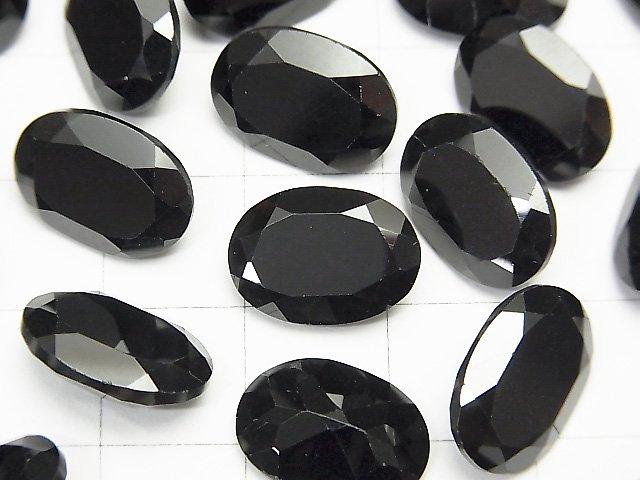 [Video]High Quality Black Spinel AAA Undrilled Oval Faceted 14x10mm 1pc