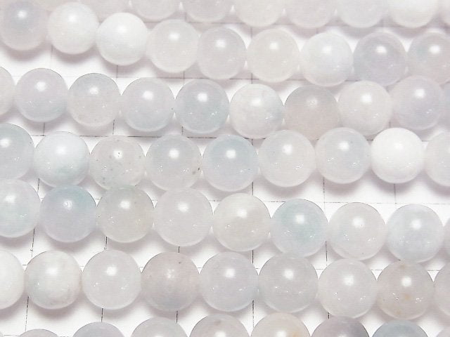 Blue & White Jade Round 8mm 1strand beads (aprx.15inch / 37cm)