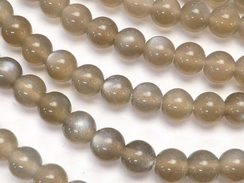 Gray - Brown Moon Stone AAA - AA ++ Round 6 mm half or 1 strand (aprx. 15 inch / 38 cm)
