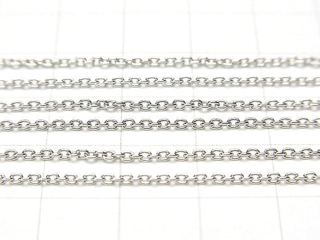 Silver925 Cable Chain 1.5mm Rhodium Plated 10cm