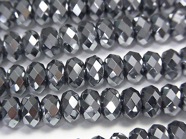 [Video] Terahertz  Faceted Button Roundel 8x8x4mm half or 1strand beads (aprx.15inch/37cm)
