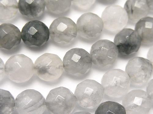 1strand $8.79! Gray Quartz AA 64 Faceted Round 8 mm 1strand (aprx.15 inch / 37 cm)