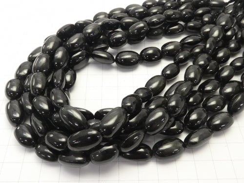 [Video] High Quality Black Star Diopside AAA- Oval half or 1strand beads (aprx.14inch / 35cm)