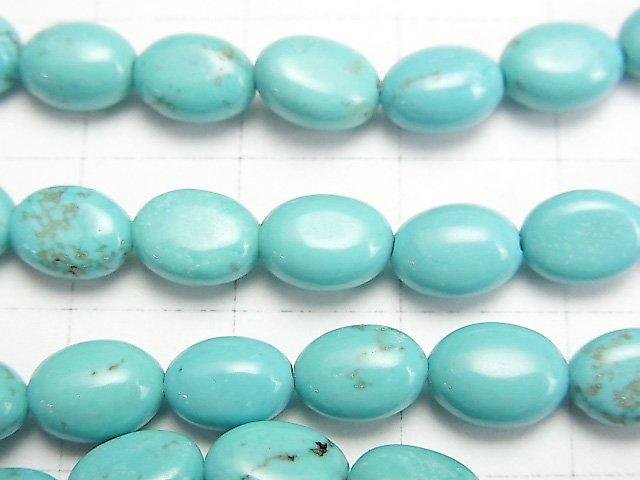 [Video] Magnesite Turquoise Oval 8x6x3mm 1strand beads (aprx.15inch / 37cm)