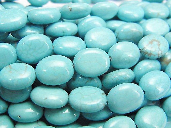 Magnesite Turquoise  Oval 10x8x4mm 1strand beads (aprx.15inch/37cm)
